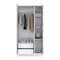 Tuhome Ohio Armoire Wardrobe with 3-Doors. 2-Drawers. and 4-Tier Shelves -White CLB9031 - alternate 5